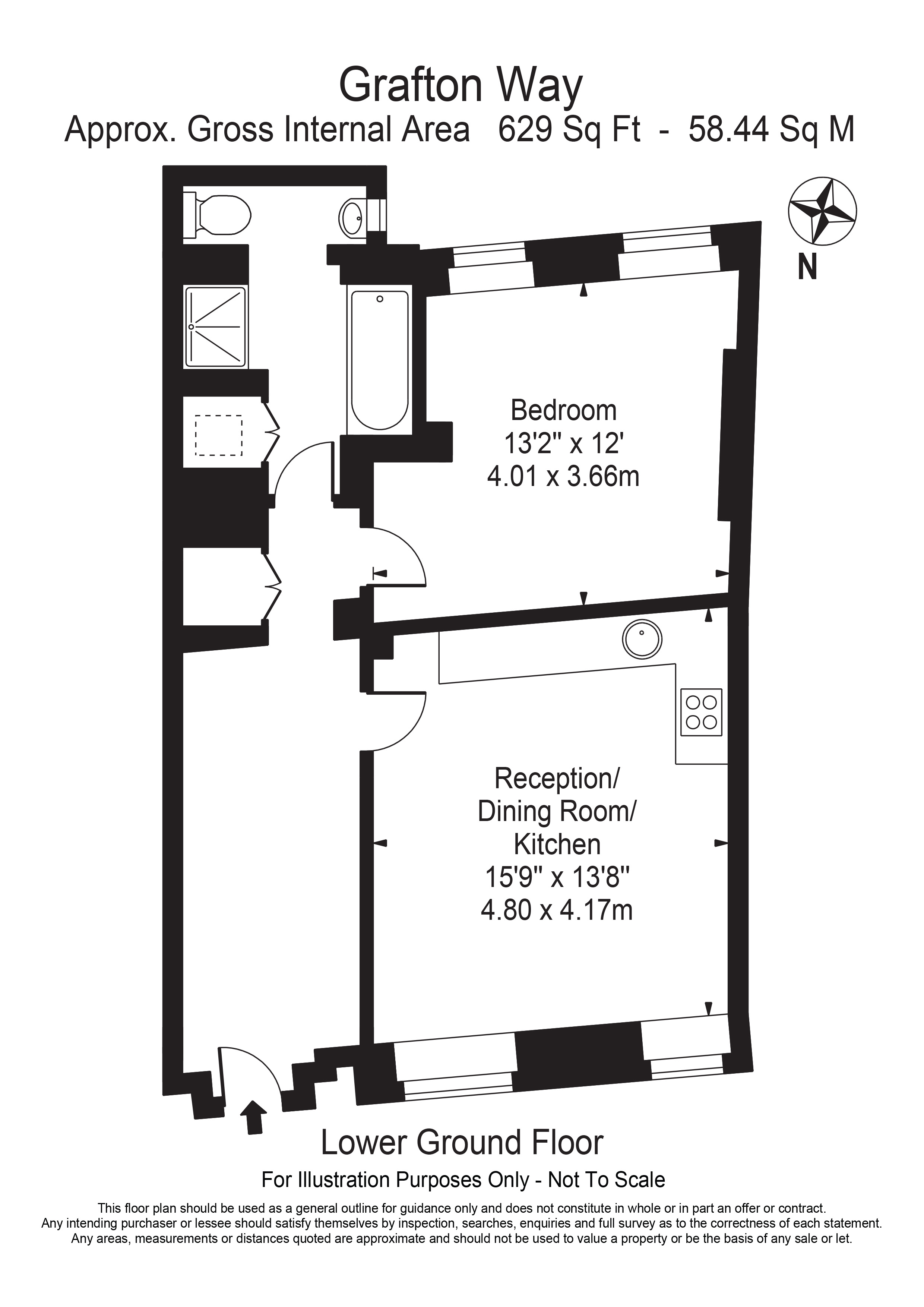 Flat To Rent at 37 Grafton Way, Fitzrovia, W1T 5DD (00011022)